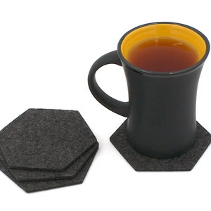 Hexagon Merino Wool Felt Coasters 3mm Thick