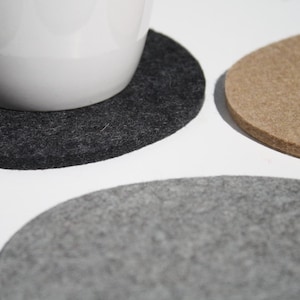 Large Wabi Sabi 100% Merino Wool Felt Coasters- River Rock