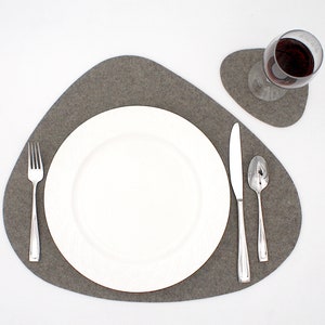 Mid Century Modern Wool Felt Placemat 3mm Thick  MCM Merino Wool Felt Fabric Retro Design