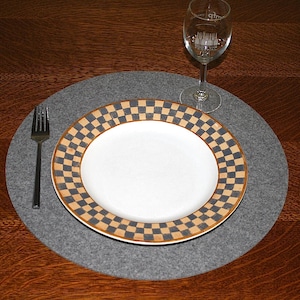 16&quot; Round 5mm Thick Felt Fabric Large Placemats in  Virgin Merino Felted Wool Placemat Table Setting Place Mat Tabletop Accessories