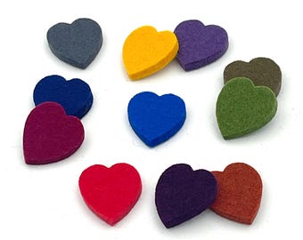 Tiny heartfelts Merino Wool Felt Hearts 1” x 1 3/16"