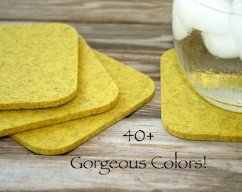 Felt Coaster Set 4 Inch Square Wool Felt Coasters for Drinks