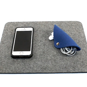 8.75&quot; x 11&quot; Gift Smartphone  Landing Pad 100% Merino Wool Felt Table Protector Smart Phone Mat for Dad Father Him Her Mom Mother