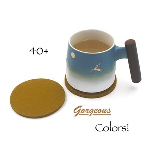 Round Merino Wool Felt Coasters Drink Coaster Set