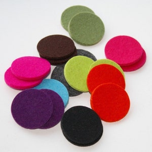 3mm Thick Wool Felt Circles Die Cut Round Felted Dots in 1/2", 3/4" and 1" diameter mix, any color diecut