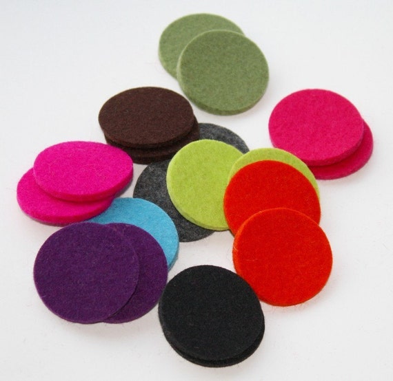 3mm Thick Wool Felt Circles Die Cut Round Felted Dots in 1/2, 3/4 and 1  Diameter Mix, Any Color Diecut 
