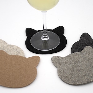 Cat Coasters Wool Felt Drink Coaster Set image 4