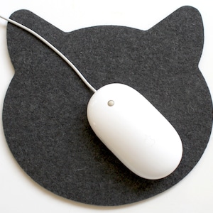 Cat Head Mouse Pad Mat Mousepad Cat Lover Gift Wool Felt Computer Desk Accessories Coworker Gift for Her Cute Cubicle Decor