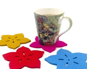 May Flowers Wool Felt Coasters