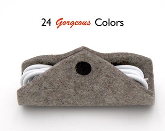 Hexagon Cord Keeper, Merino Wool Felt Cable Organizer