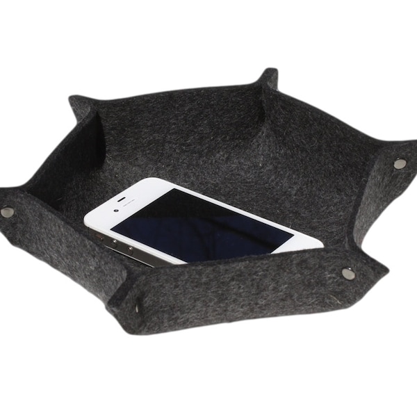 Hexagon Wool Felt Valet, Gaming Tray