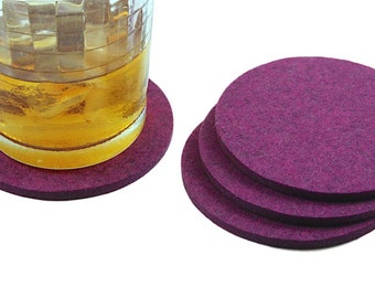 4 Inch Round Coasters in 5MM Thick Merino Wool Felt