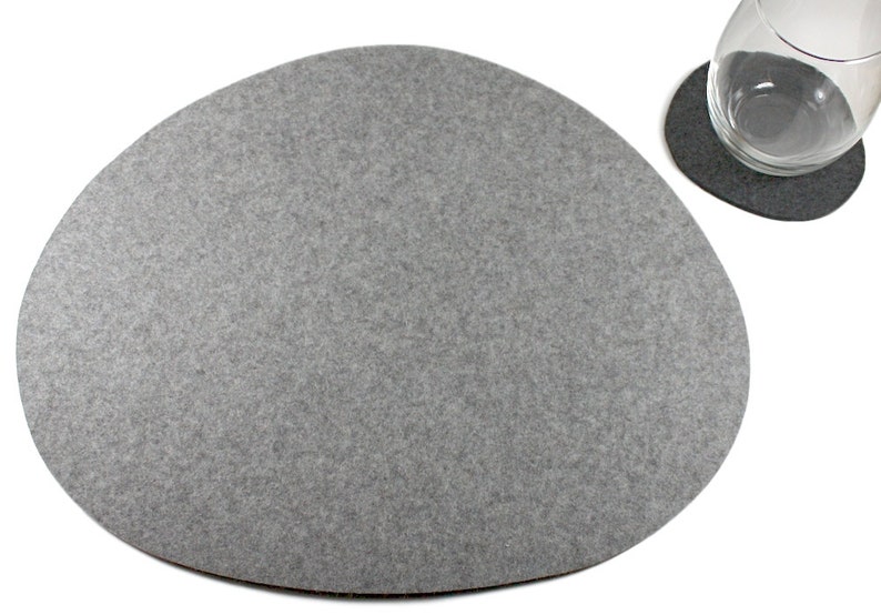 Pebble Felt Placemats Organic Shaped in 5mm Thick Virgin Etsy