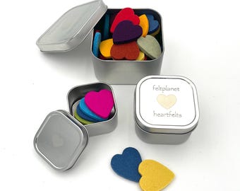 heartfelts Merino Wool Felt Hearts Gift Tins