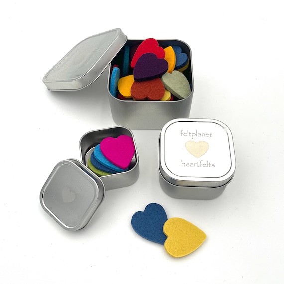 heartfelts Merino Wool Felt Hearts Gift Tins