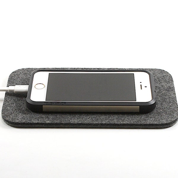4 inch x 7 inch Smartphone Mat 5mm Thick Smart Phone Cell Phone Landing Pad Crafted in 100% Merino Wool Felt