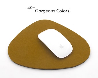 Mid Century Modern Merino Wool Felt Mouse Pad, Retro Design, 5mm Thick
