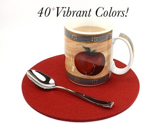 8 Inch Round 5mm Thick 100% Merino Wool Felt Mat, Table Protector Pad