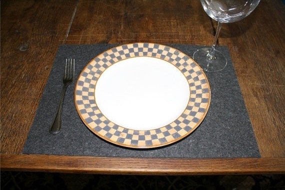 12" X 17" 3mm Thick Rectangle Tabletop Felt Placemats in  Virgin Merino Wool