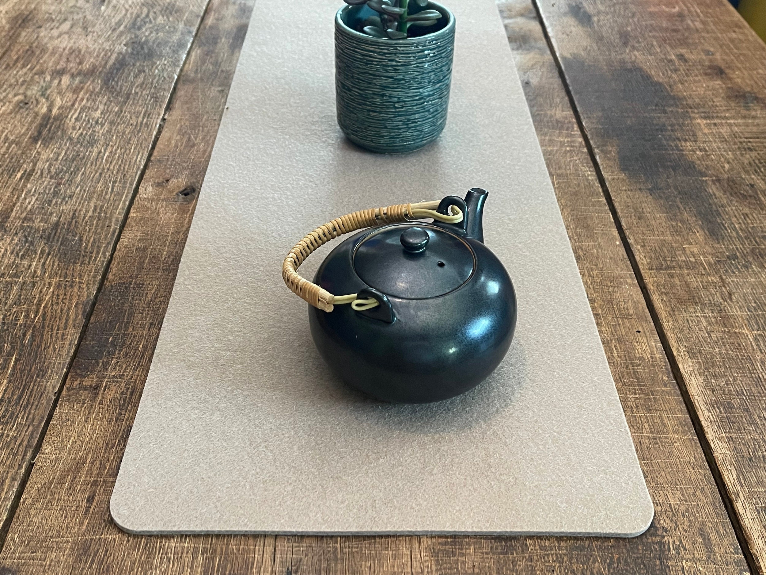 Merino Wool Felt Table Runner: Modern Minimalist Decor (12 x 36 Inch) 5mm Thick