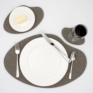 Secret Pond Wool Felt Placemat- Mid Century Modern 5mm Thick
