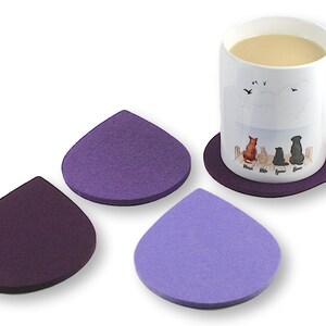 Raindrops 100% Merino Wool Felt Coasters Kid Safe