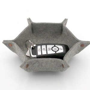 7th Anniversary Wool and Copper Hexagon Valet in 3mm Thick Merino Wool Felt