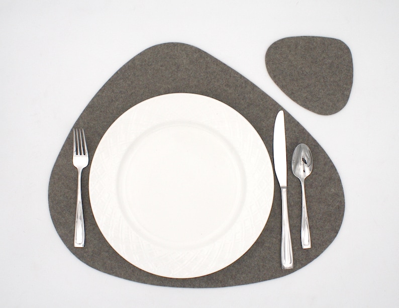 Mid Century Modern Wool Felt Placemat 3mm Thick MCM Merino Etsy