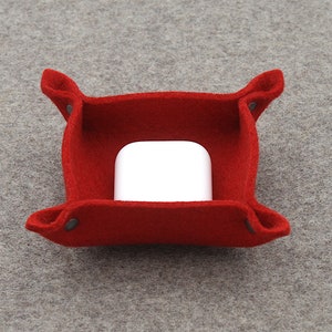 Merino Wool Felt Earbud Holder Valet Tray