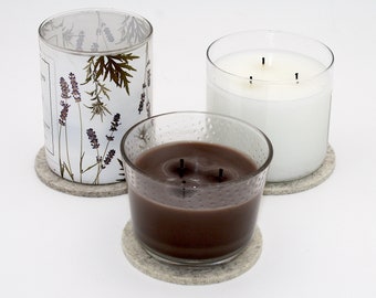 5mm Thick Merino Wool Felt Candle Coasters