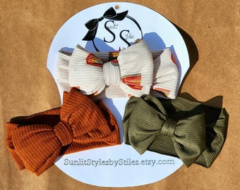 Boho Bliss: Set of 3 Headbands | Pre-Tied Headwraps | Infant Accessories | Baby Bows | Toddler Hair | Summer Style