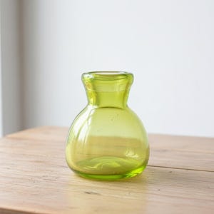 Electric Lime Mini Vase | Hand-Blown Glass Accent | Incense & Spice Holder