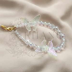 Schmetterling Handykette/Schmetterling Handykette/Kleine Geschenk Ideen/Handy Anhänger/Geschenk für Sie/Kameragurt/Schmetterling Armband/Handytasche/Schmetterling Perlenarmband