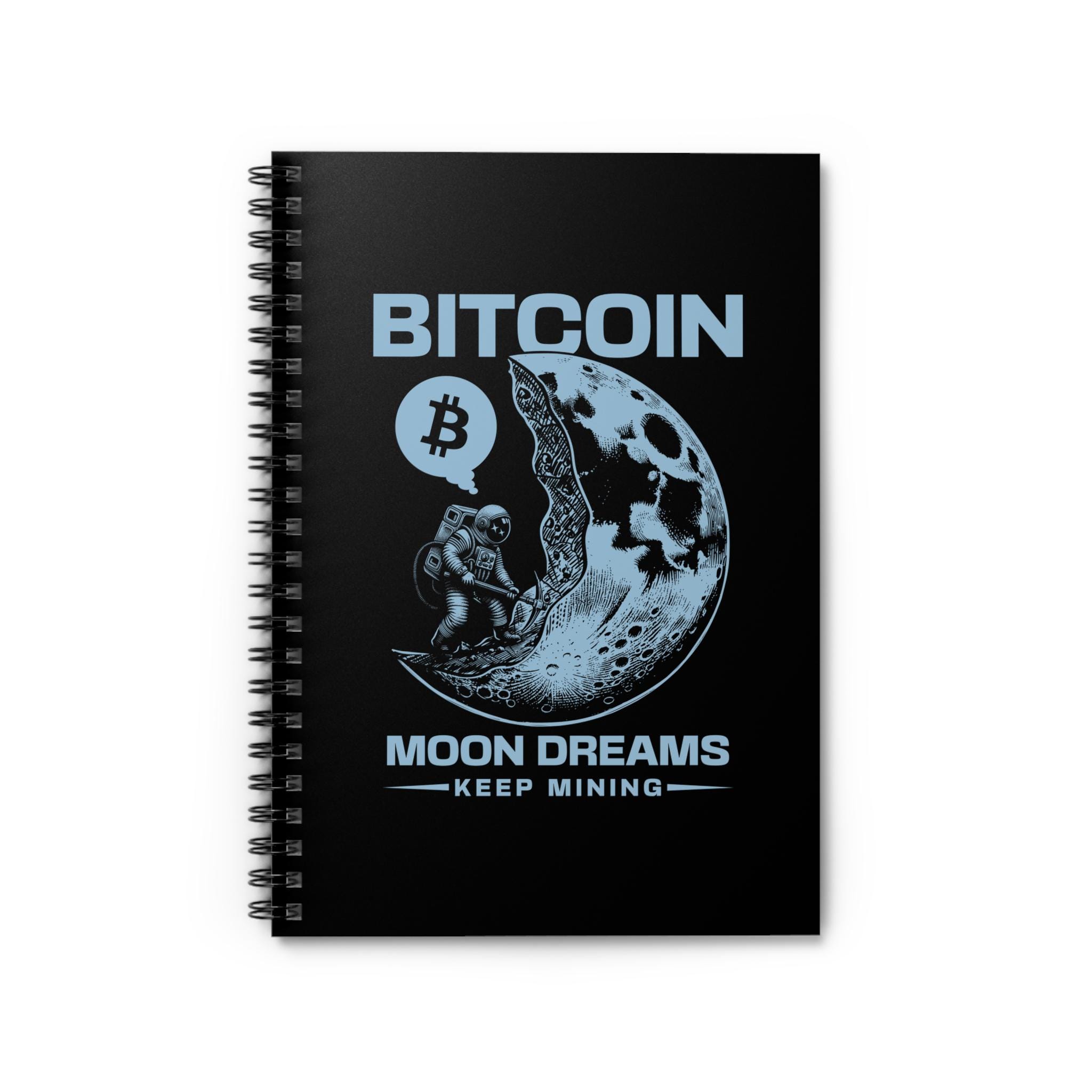 Moon Dreams Bitoin BTC スパイラルノート - 罫線、暗号通貨、ブロックチェーンアート、オフィスマグ、暗号通貨ギフト
