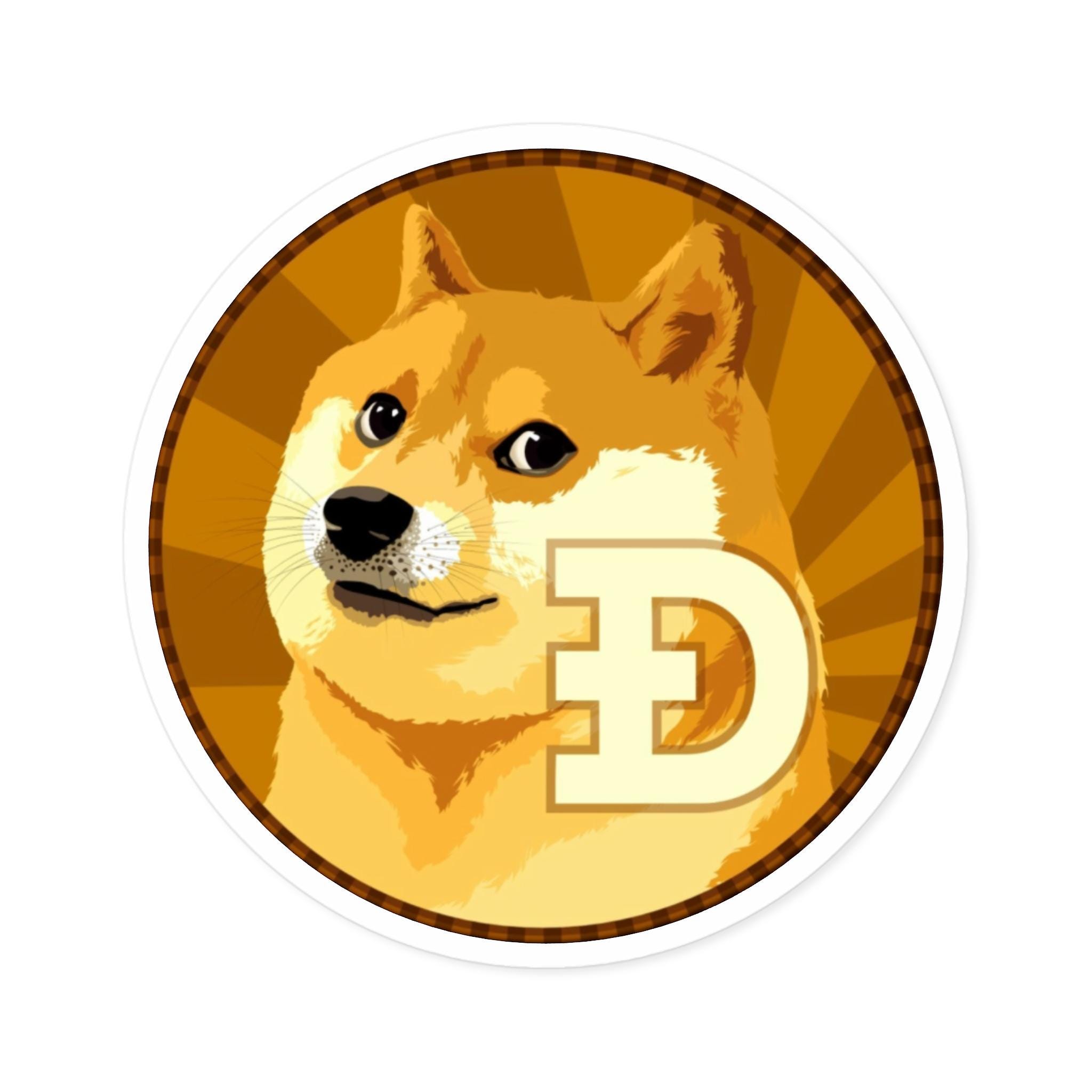 Dogecoin DOGE Symbol Round Stickers, Indoor\outdoor - Cryptocurrency ...