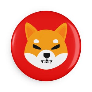 Shiba Inu SHIB Refrigerator Magnet, Round (1 & 10 pcs) - Crypto Decor, Blockchain Art, Gift
