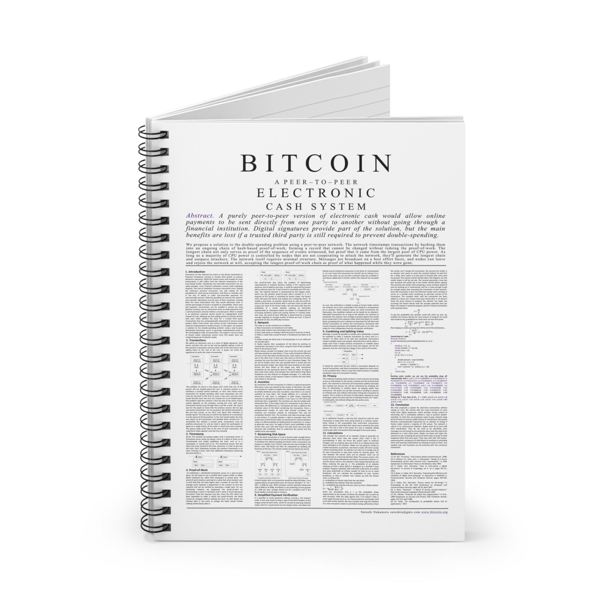 Livre blanc Bitcoin BTC Cahier à spirales - Ligne ligné, Crypto-monnaie,  Art de la blockchain, Bureau, HODL, Cadeau - Etsy France