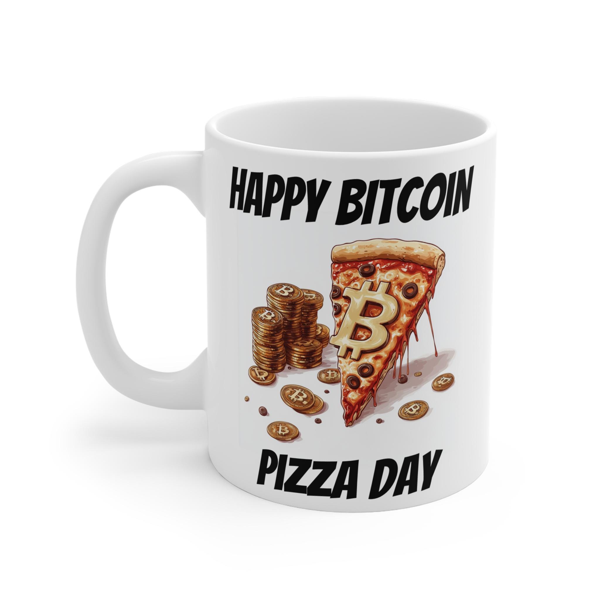 ハッピー ビットコイン ピザ デー マグカップ (11 オンス) - ビットコイン BTC、暗号通貨、ブロックチェーン アート、オフィス  マグカップ、暗号通貨ギフト - Etsy 日本