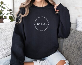 Mom minimalist Embroidered Sweatshirt, Custom mom hoodie, Inspirational mom sweatshirt, funny mom sweatshirt, mama crewneck