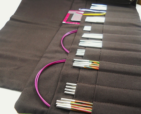 Xl Interchangeable Knitting Needle Case-patchwork 