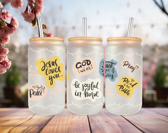 Christian Inspirational Frosted Tumbler Gift for Friend Motivational coffee cup