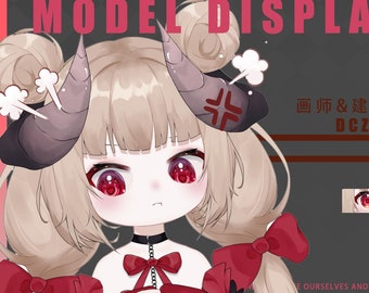 Chibi Dark Demon - Modelo Vtuber live2d / uso comercial / listo para usar / cuerpo completo / Vtube Studio / listo para transmitir