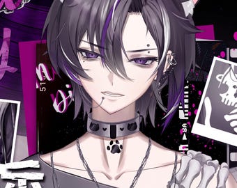 Elle - Modelo VTuber Lobo Gótico - Lista para transmitir
