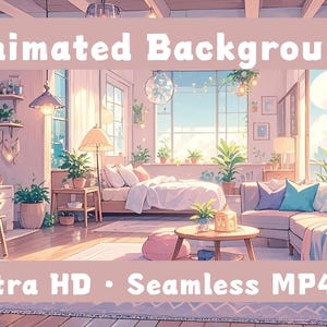Stardust Whispers - Animated VTuber Background |  Pastel Room + UI Overlay Pack | OBS VTube Studio Assets