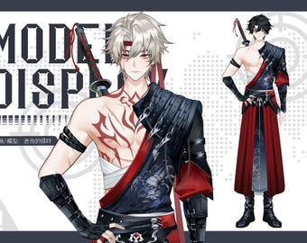Modelo de Vtuber Kurobushi Live2D – Guerrero, listo para usar