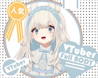 live2d Vtuber Model - cute white rabbit VS red rabbit / commercial use/ ready to use/ full body/ Vtube Studio/ ready for steaming