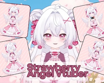 Strawberry Angel Vtuber Model Full Version – Full Body, Ready to Use
