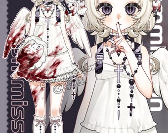 Modelo de vtuber de ídolo angelical gótico – Lista para usar, cuerpo completo