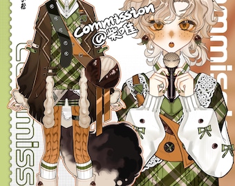 Modelo VTuber Live2D de Komatsu color castaño – Kemonomimi rústico de otoño