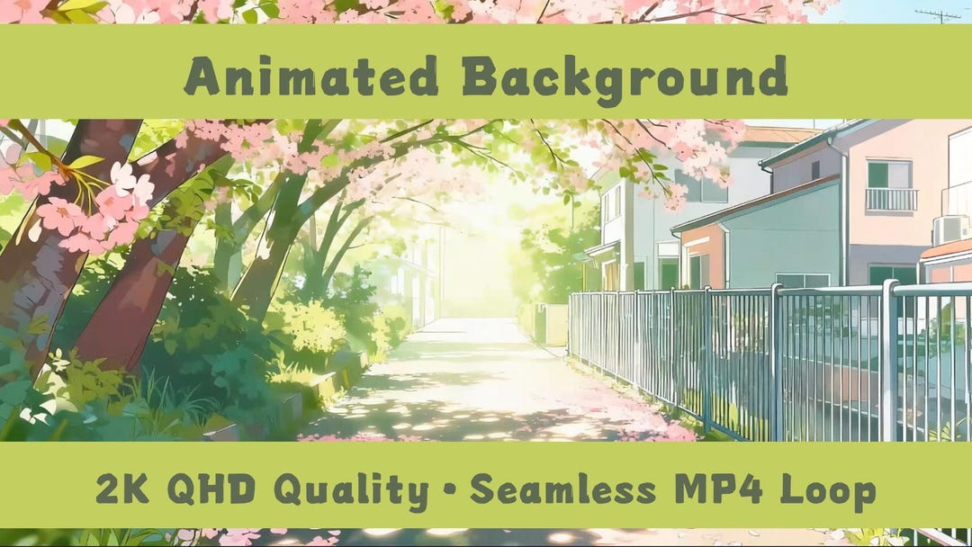 Spring Animation Scene Return to Spring – Animated Vtuber Background Set | 2552×1440 Loop ...